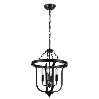 Richardson Industrial Black Wrought Iron Cage Pendant Light