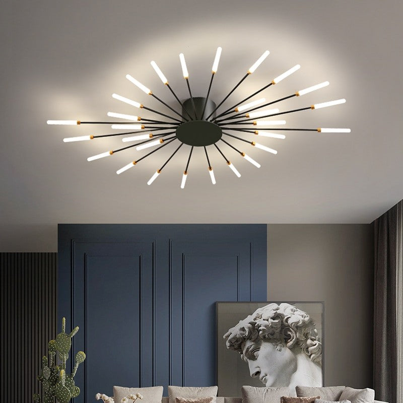 Pranika Modern Sputnik LED Fireworks Semi Flush Mount Ceiling Light