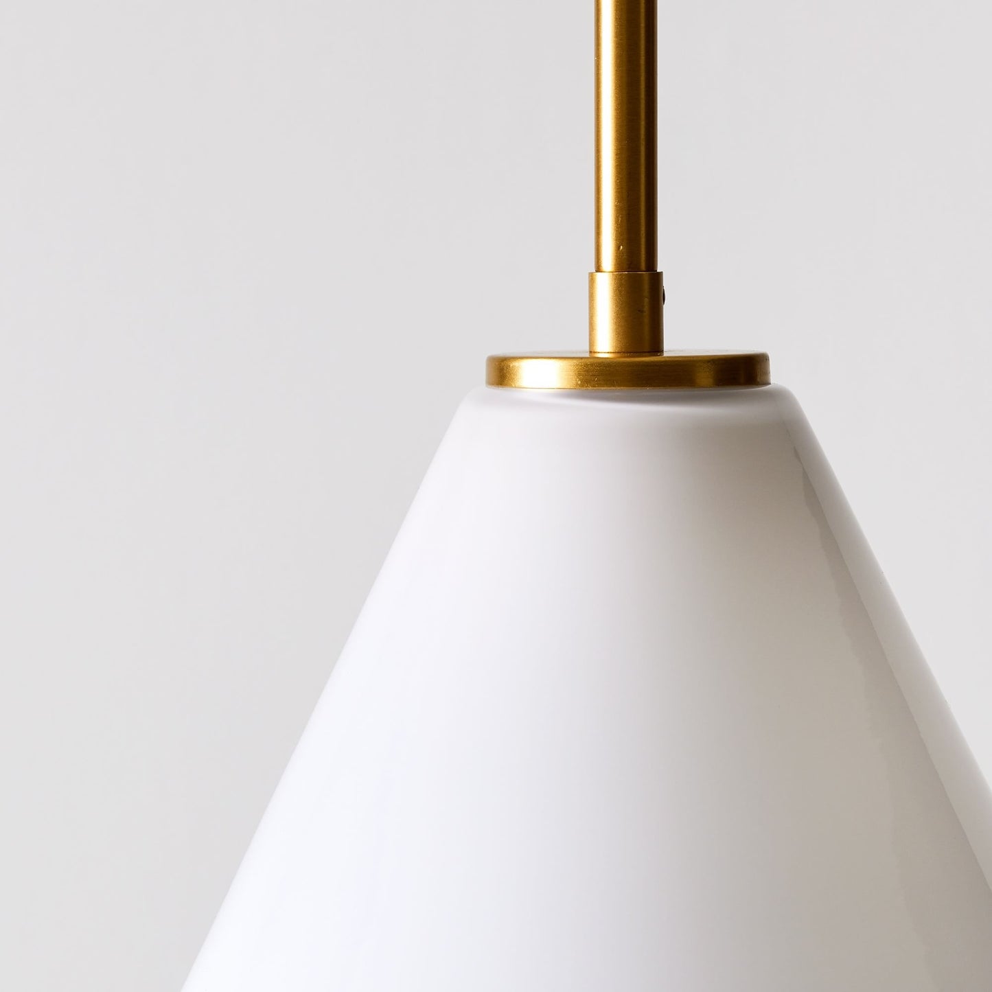 Nori Minimalist Brass Glass Cone Pendant Light