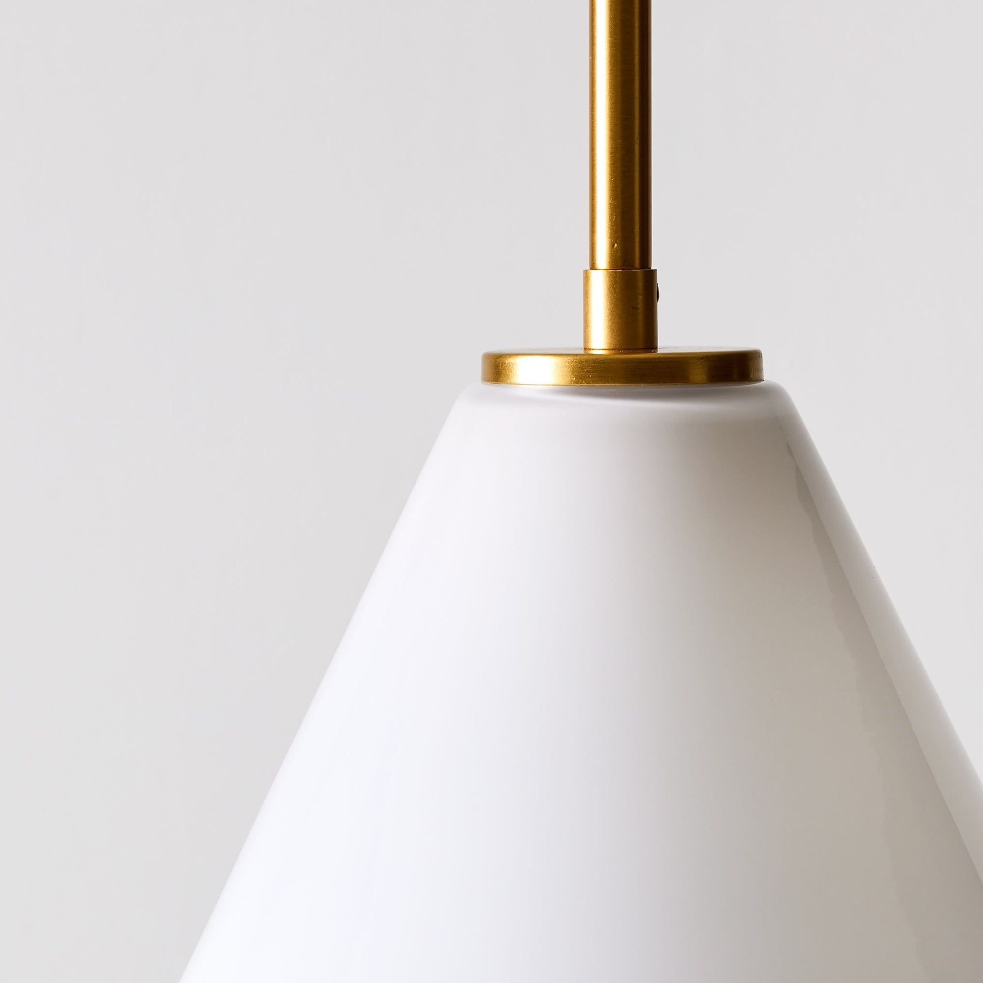 Nori Minimalist Brass Glass Cone Pendant Light