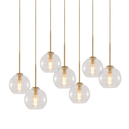 Kymar Mid Century 7-Lights Linear Cluster Globe Pendant Light