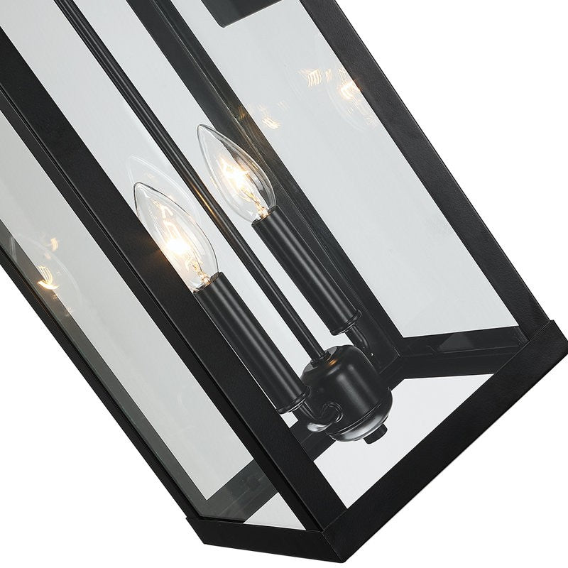 Phelon Large Black Metal Lantern Outdoor Wall Sconce