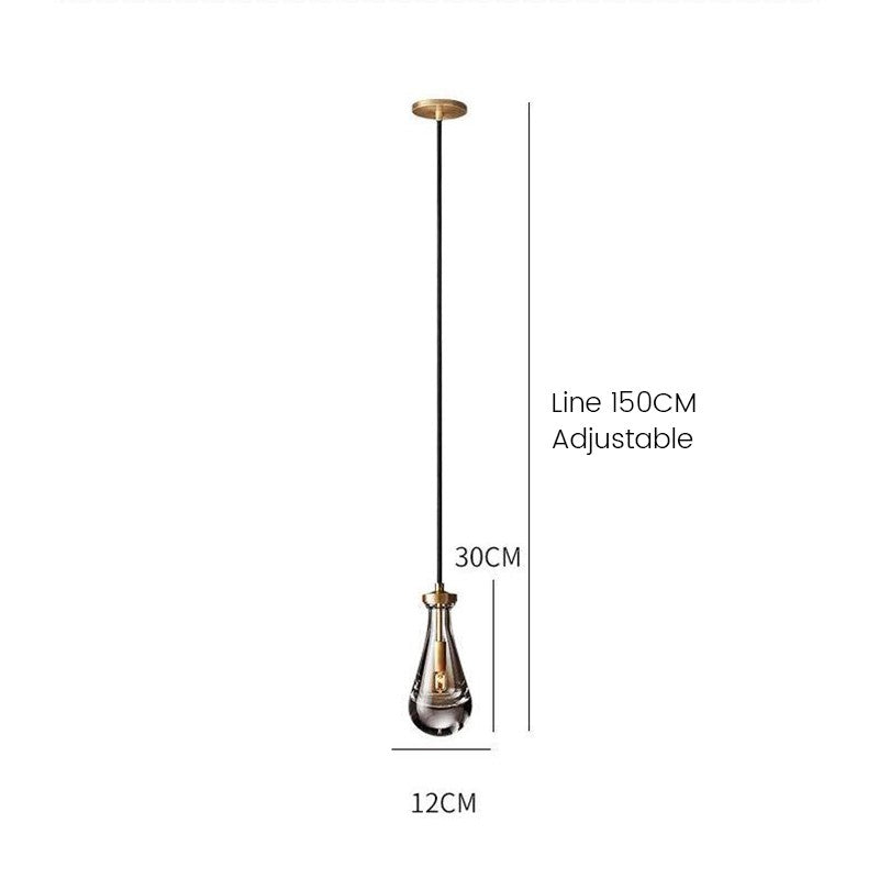 Peregrine Modern All-copper Crystal Raindrop Linear Chandelier