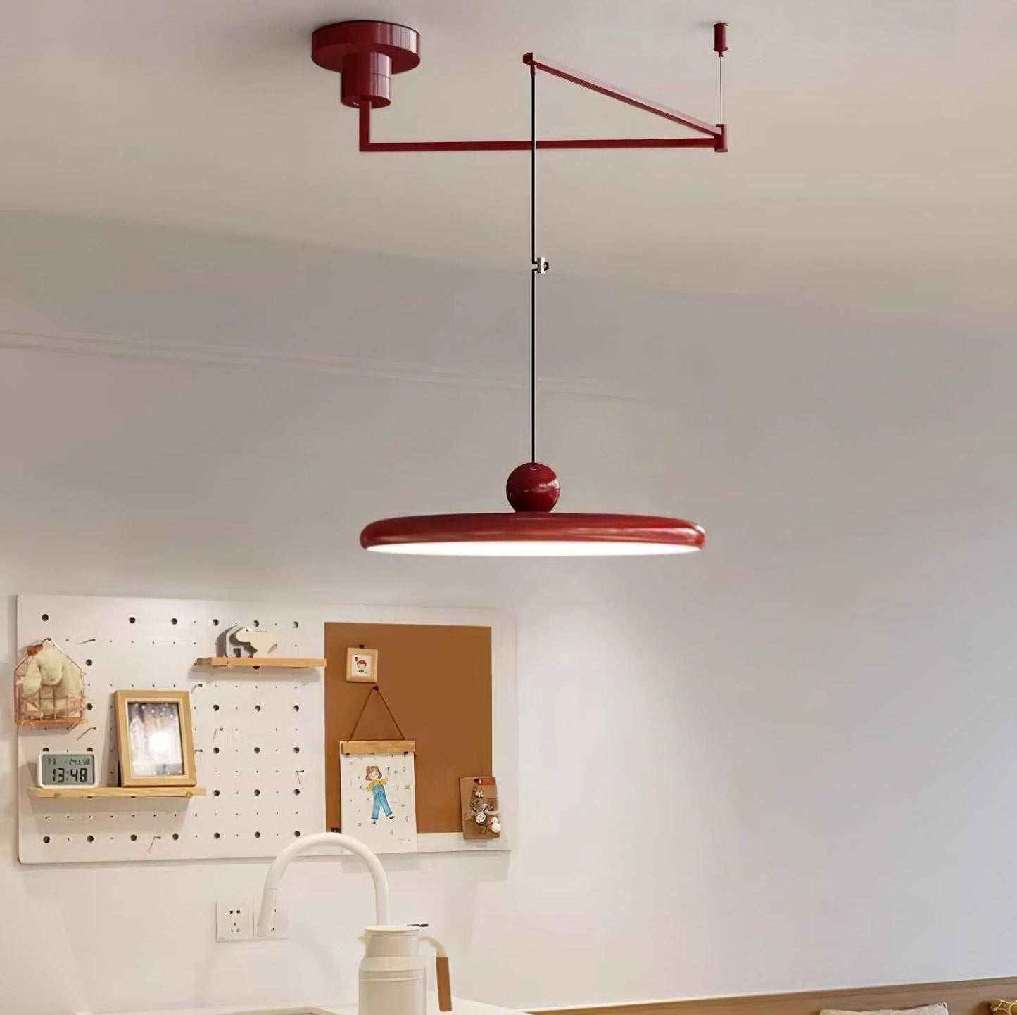 Delphin Colorful Swing Arm Flying Saucer Pendant Light