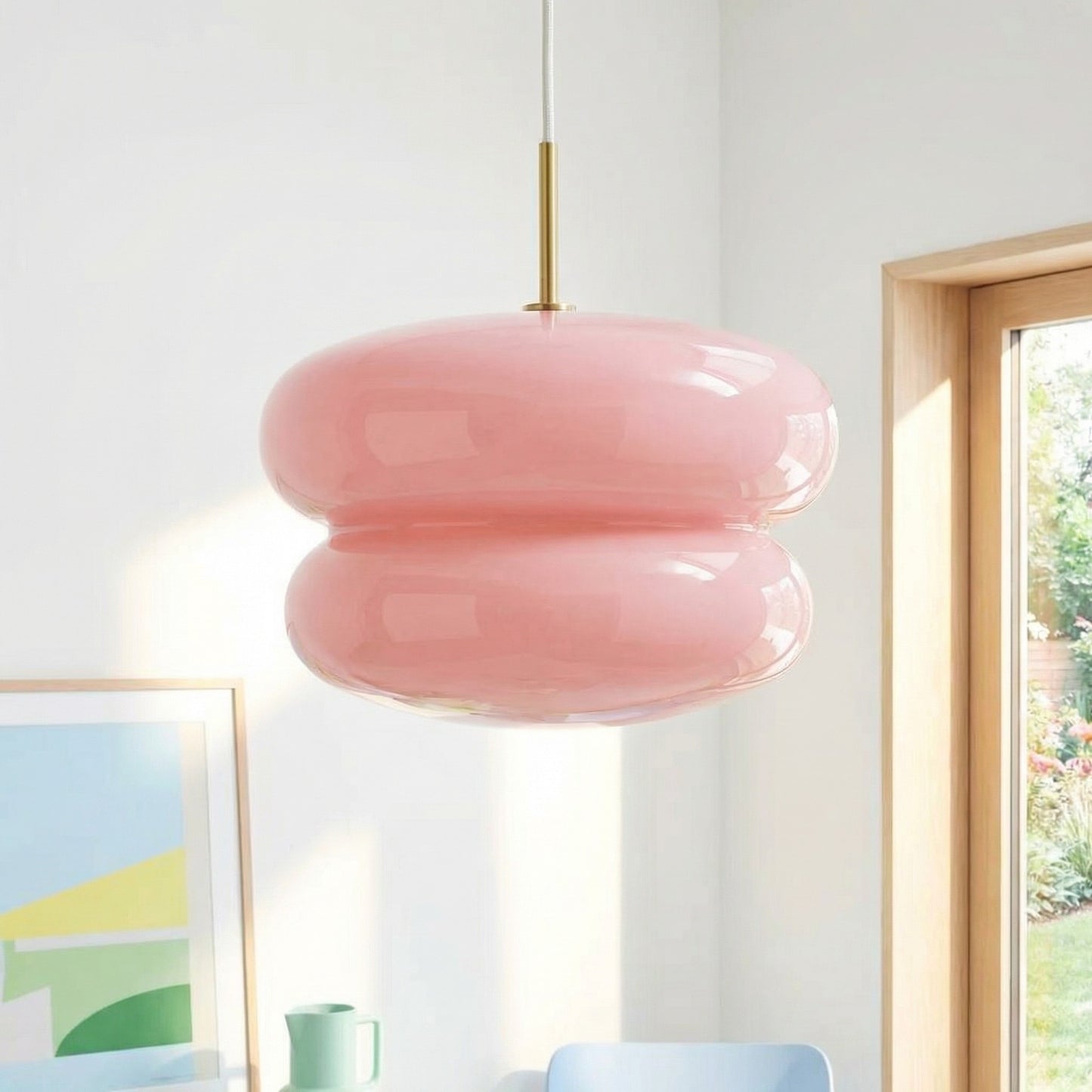 Josie Cream Bauhaus Opal Glass Pendant Light