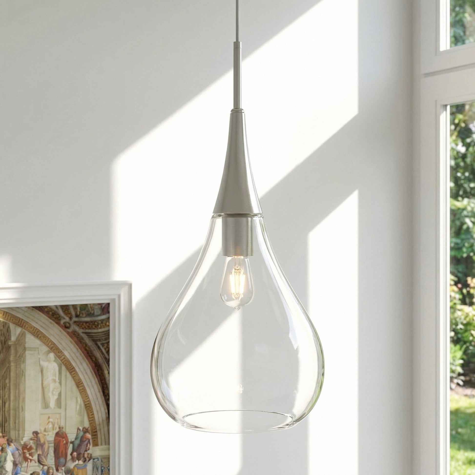 Clarke Minimalist Teardrop Glass Pendant Light