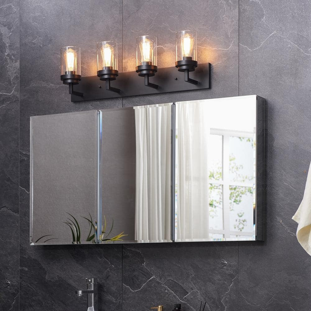 Pyros Farmhouse Clear Glass Cylinder Vanity Wall Light