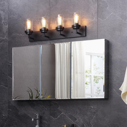 Pyros Farmhouse Clear Glass Cylinder Vanity Wall Light