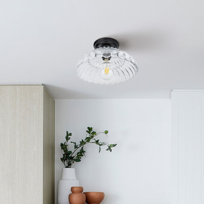 Fyxar Clear Glass Scalloped Flush Mount Light