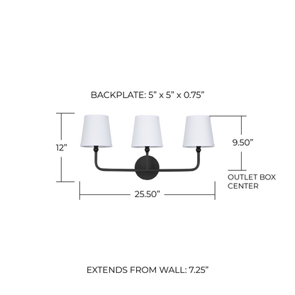 Liryn Minimalist 2/3/4 Heads Fabric Vanity Wall Light