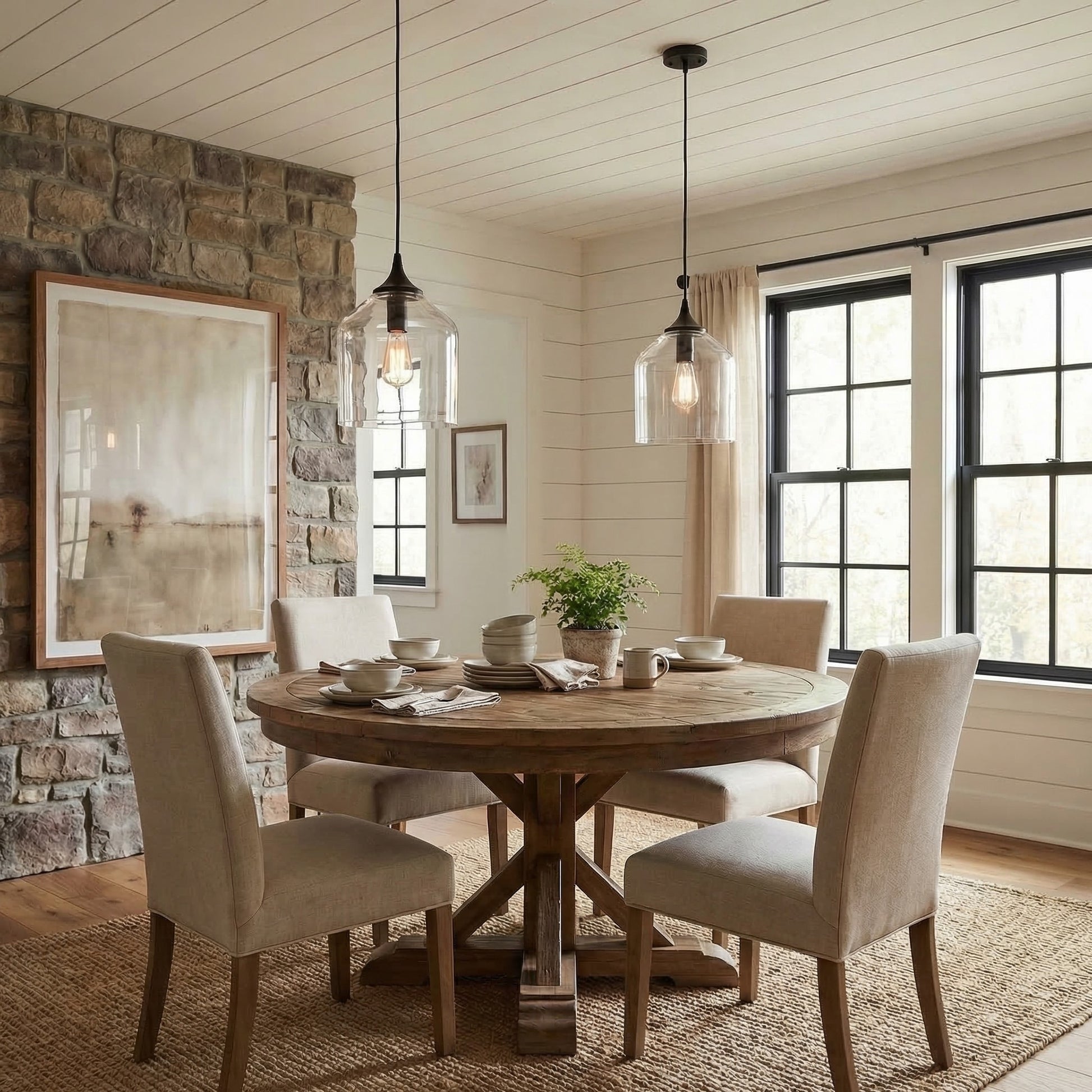 Declan Modern Bell Shaped Glass Pendant Light