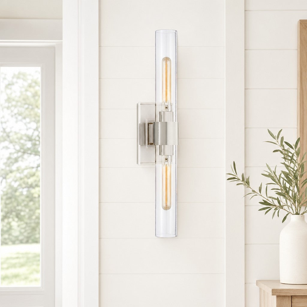 Zinnia Glass Tube Double Wall Mounted Light