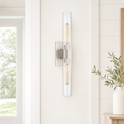 Zinnia Glass Tube Double Wall Mounted Light
