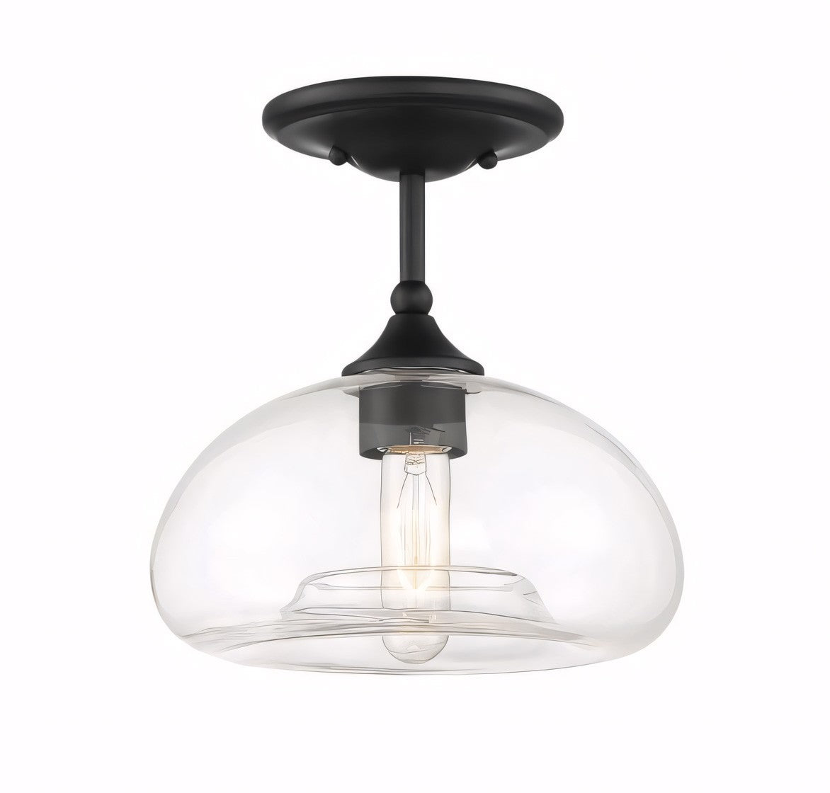 Thyran Farmhouse Small Globe Clear Glass Flush Mount Ceiling Light
