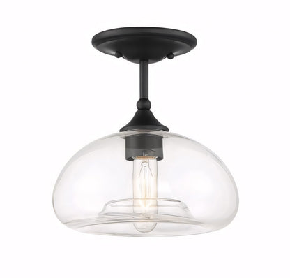 Thyran Farmhouse Small Globe Clear Glass Flush Mount Ceiling Light