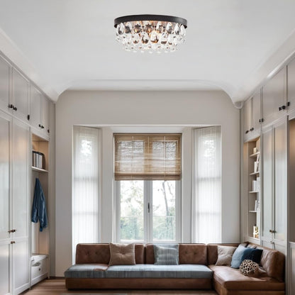 Thalassa Glass Teardrops Crystal Flush Mount Light