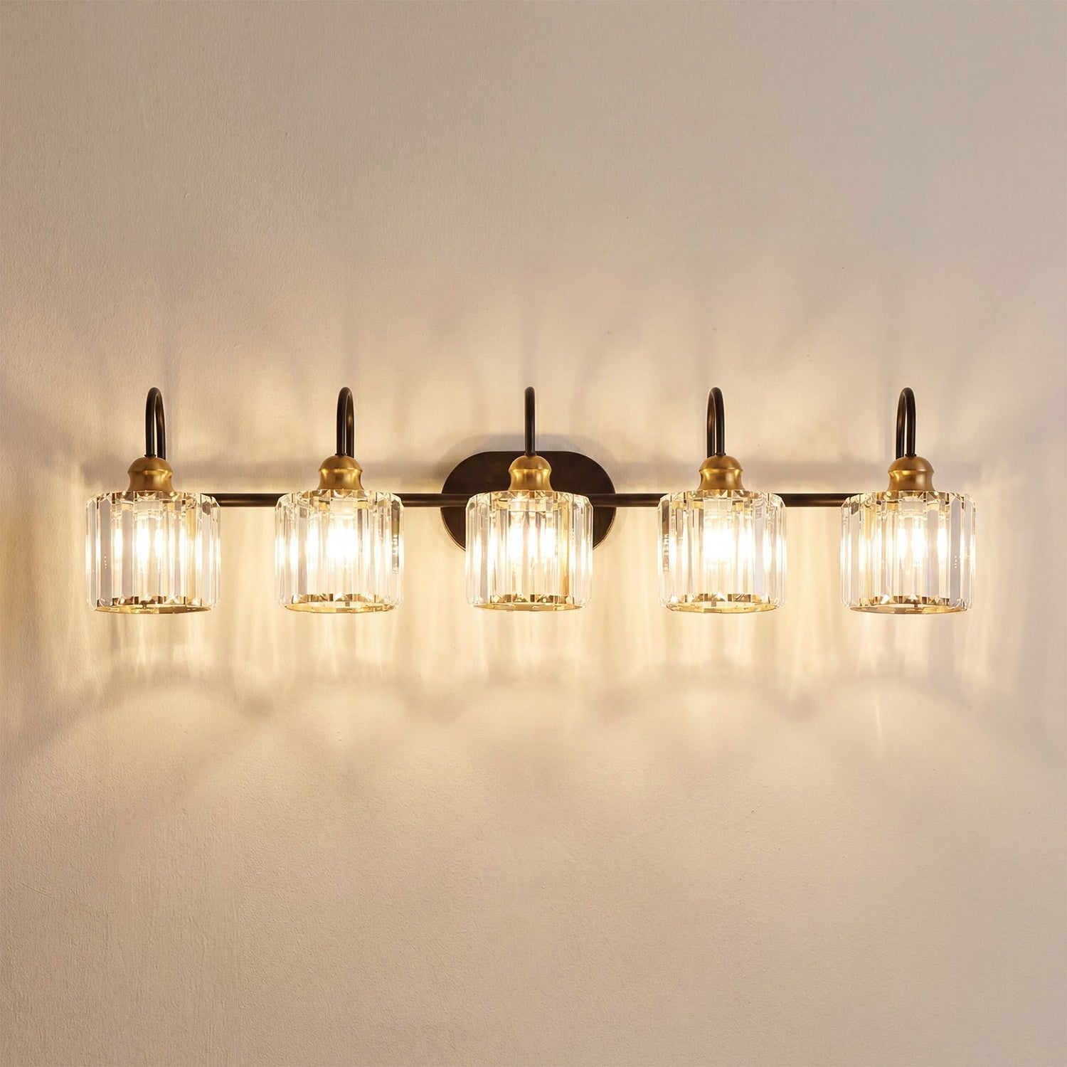 Naeris Modern Square Crystal Wall Sconce