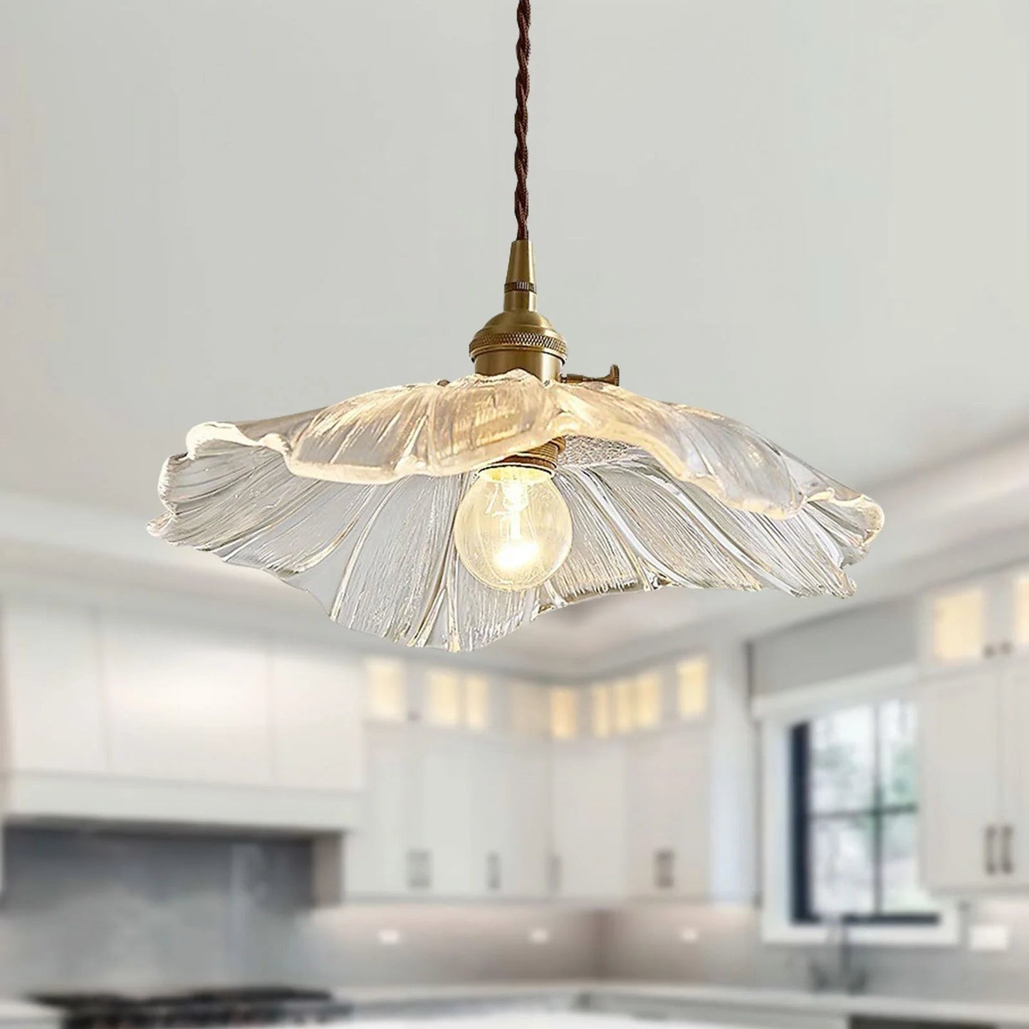 Callista Retro Lotus Creative Glass Pendant Light