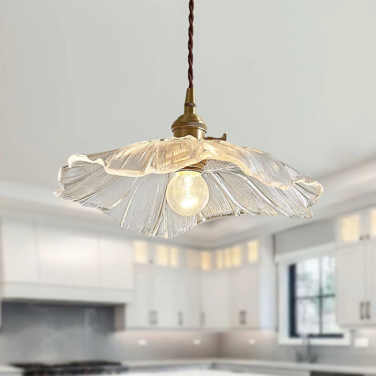 Callista Retro Lotus Creative Glass Pendant Light