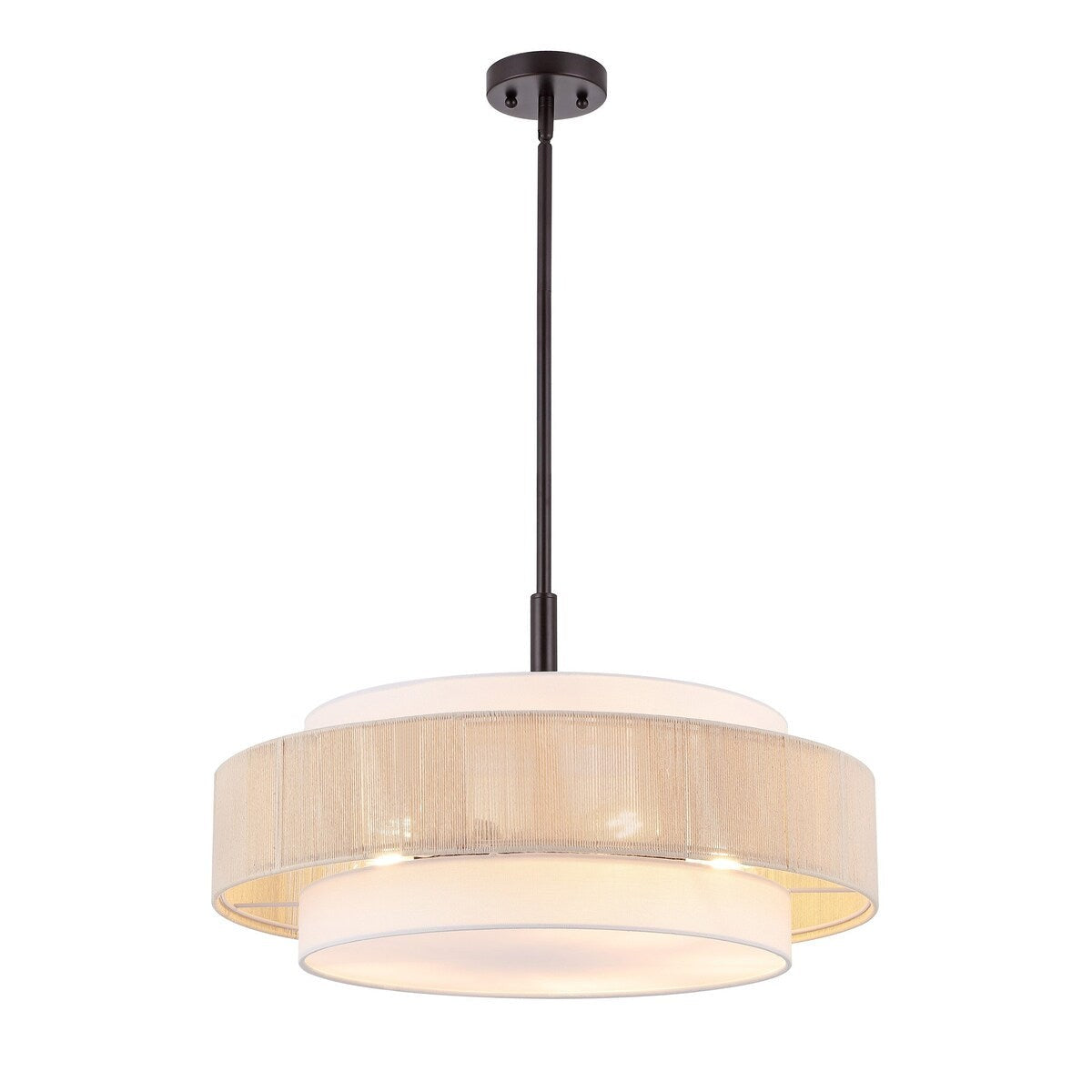 Tim Scandinavian Tiered Fabric Drum Chandelier