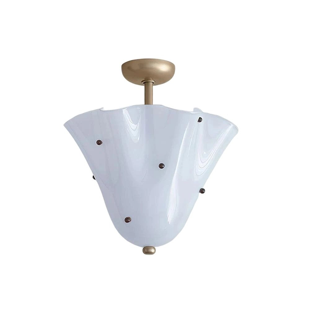 Catalina Contemporary Colored Glass Petal Fazzo Ceiling Light