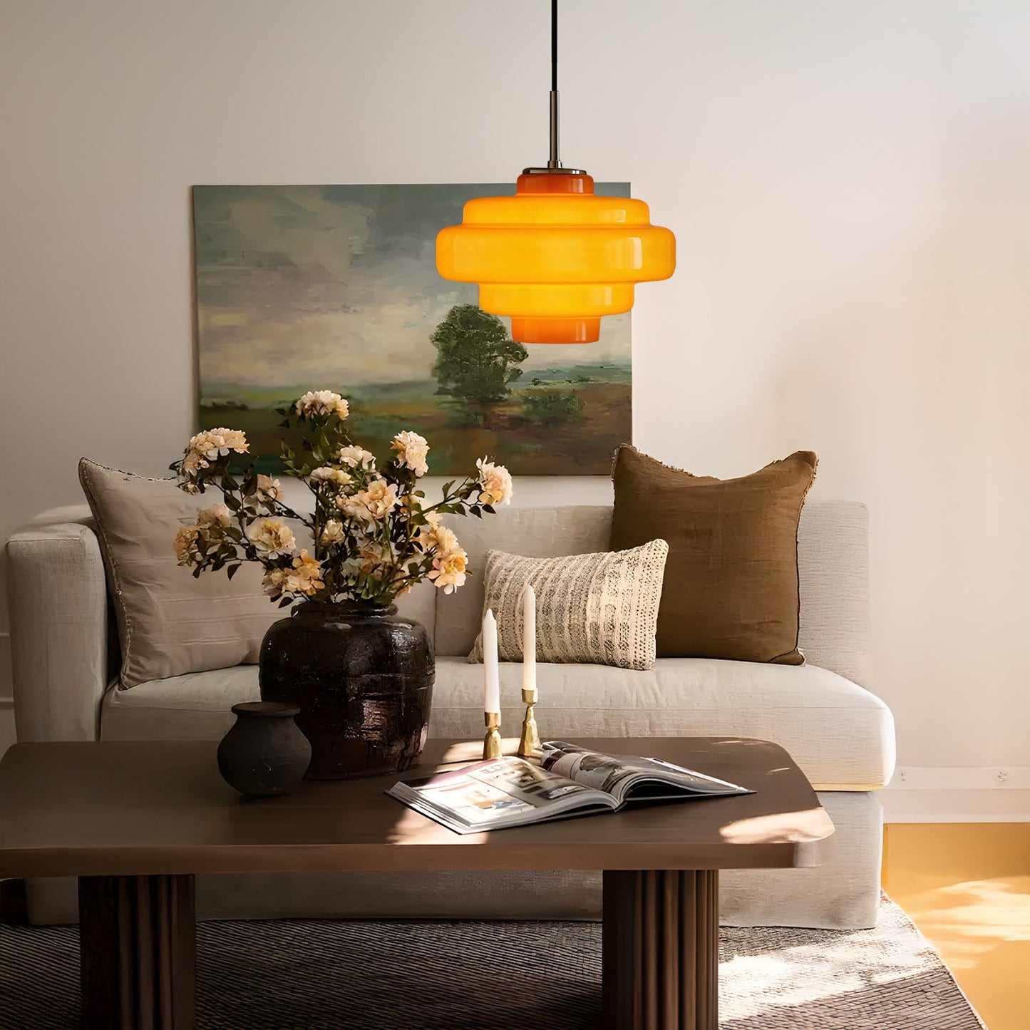 Yves Vintage Tiered Glass Pendant Light