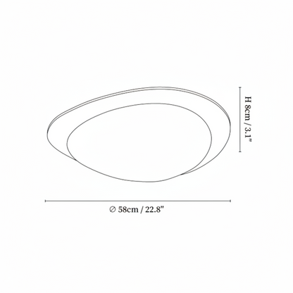 Zephyriel Nordic LED Walnut Pebble Ceiling Light