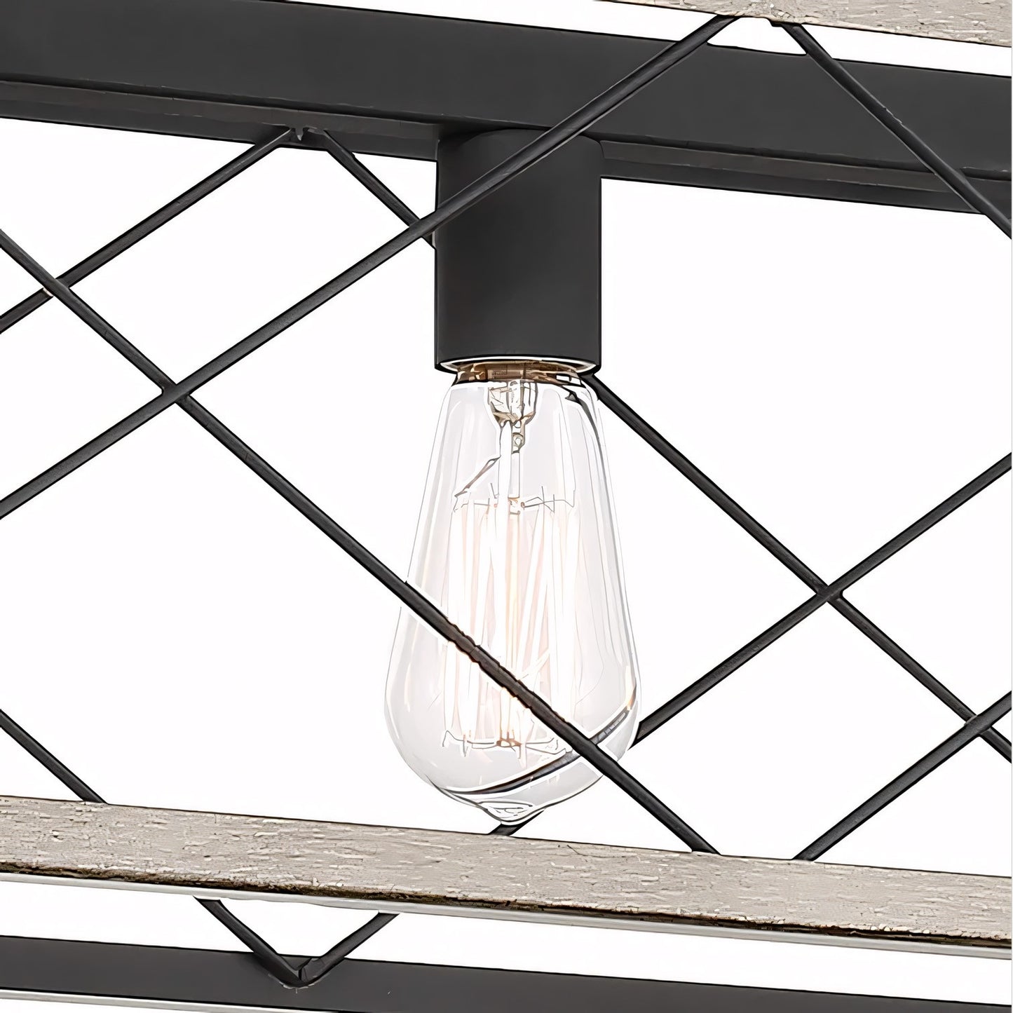 Wrylor Farmhouse 7 Light Steel Rectangle Chandelier