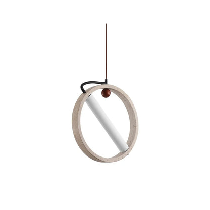 Conlan Japanese Travertine Circular Pendant Light