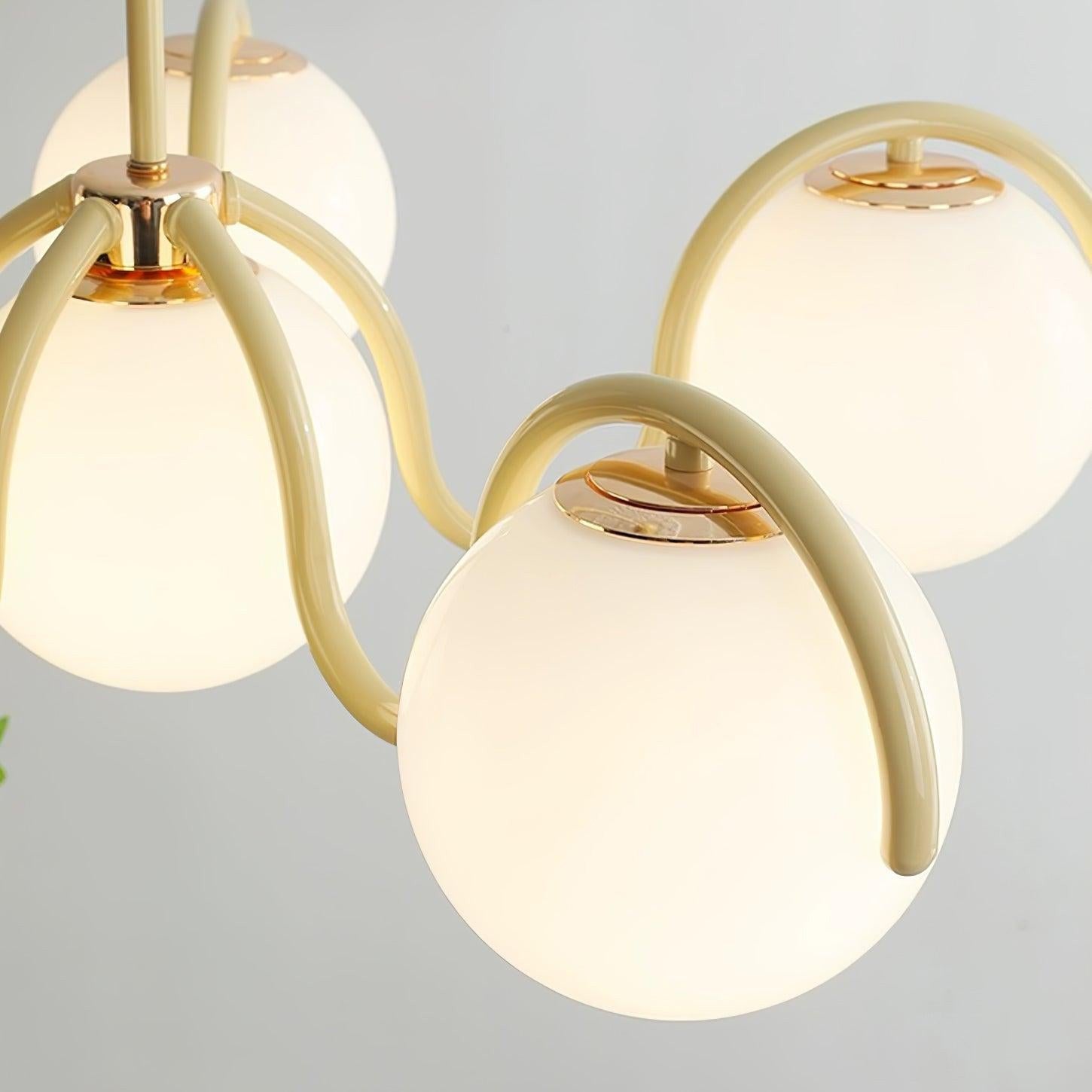 Mian Modern Curve Glass Globe Chandelier
