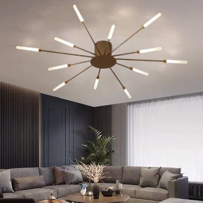 Pranika Modern Sputnik LED Fireworks Semi Flush Mount Ceiling Light