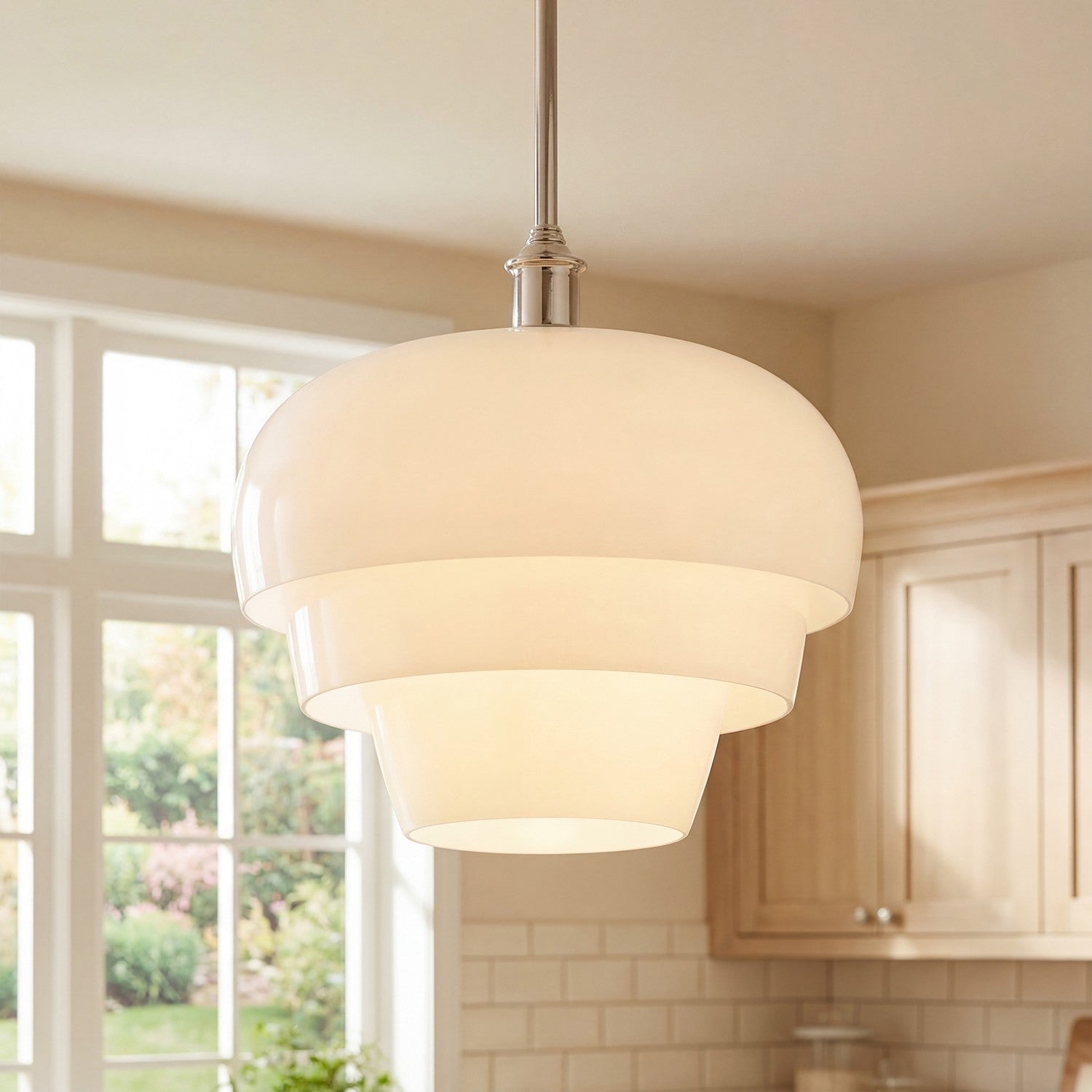 Xena Scandinavian Layered Clear Glass Pendant Light