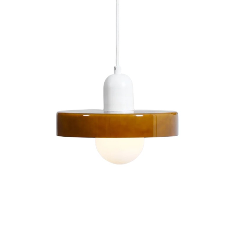 Xanadu Bauhaus Stained Glass Disc Pendant Light