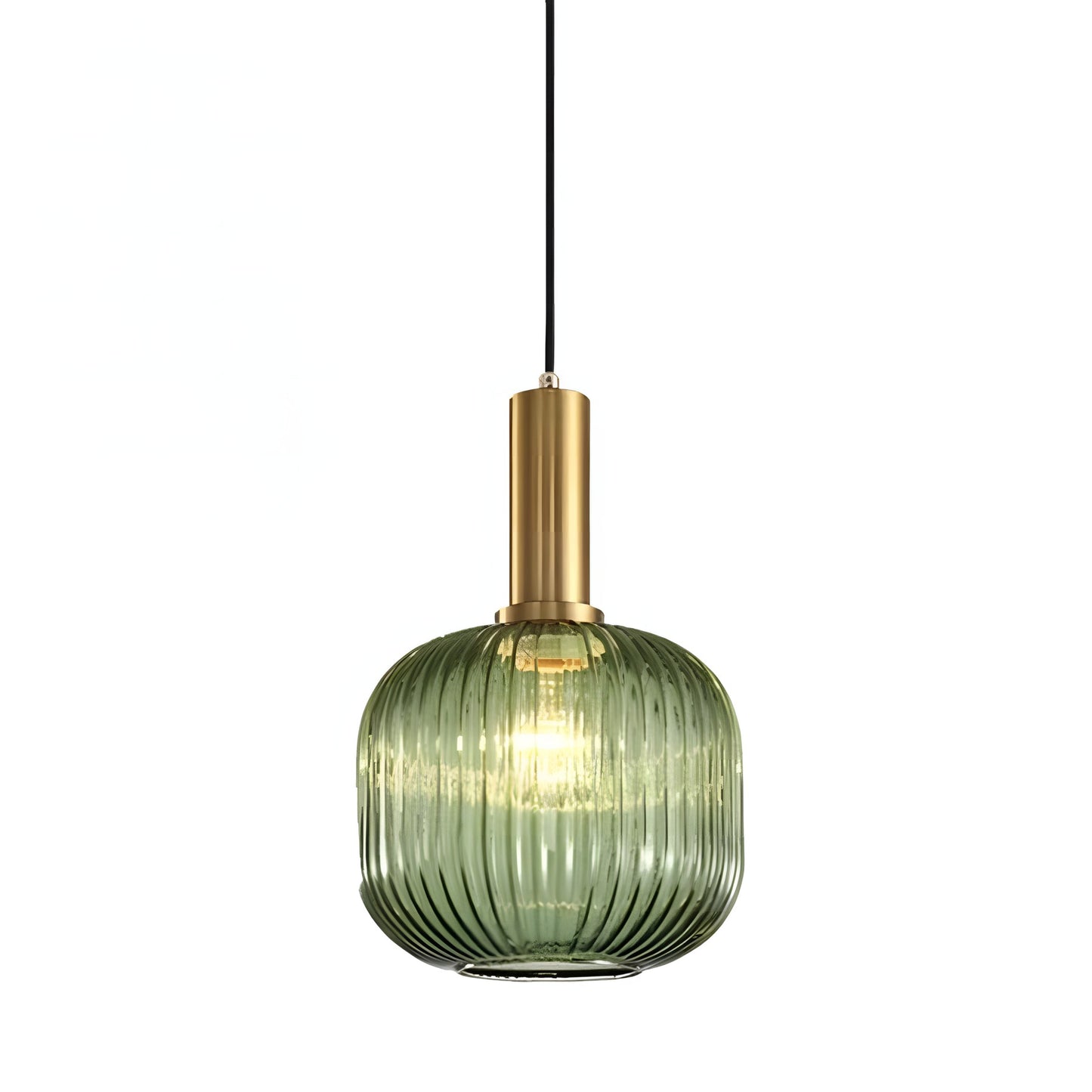 Zarek Lantern Shape Vertical Striped Stained Glass Pendant Light