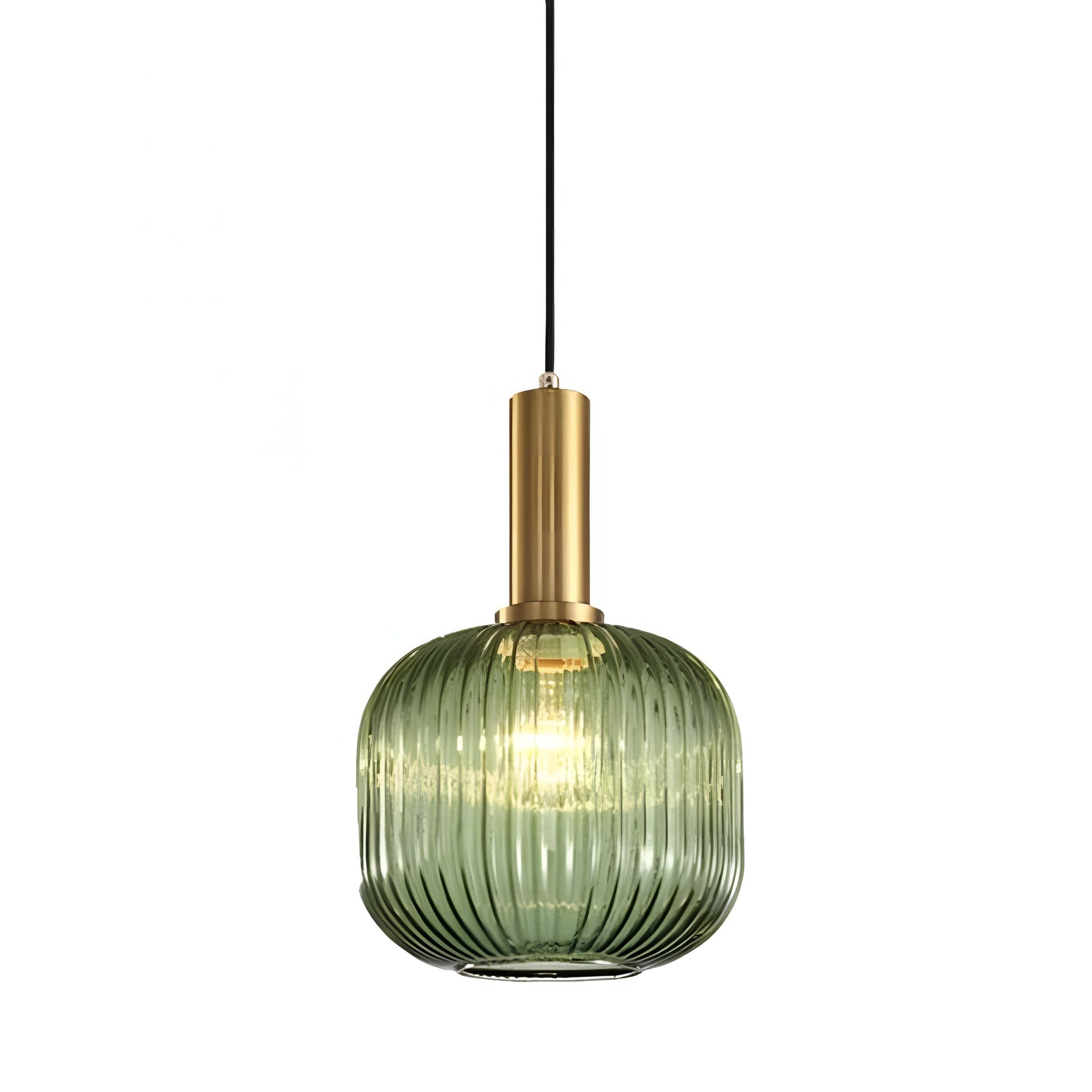 Zarek Lantern Shape Vertical Striped Stained Glass Pendant Light