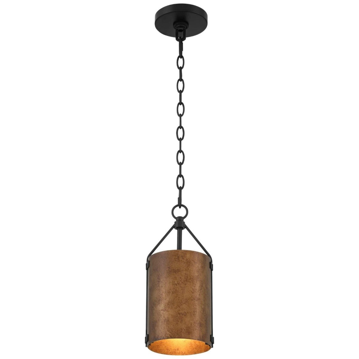 Grange Industrial Rustic Bronze Cylinder Pendant Light