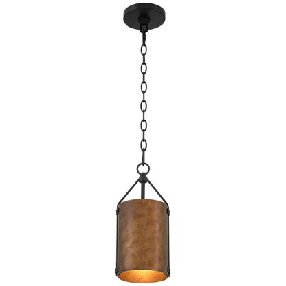 Grange Industrial Rustic Bronze Cylinder Pendant Light