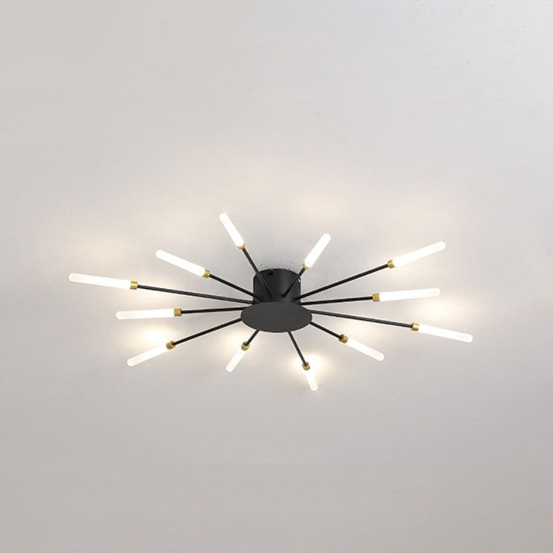 Pranika Modern Sputnik LED Fireworks Semi Flush Mount Ceiling Light