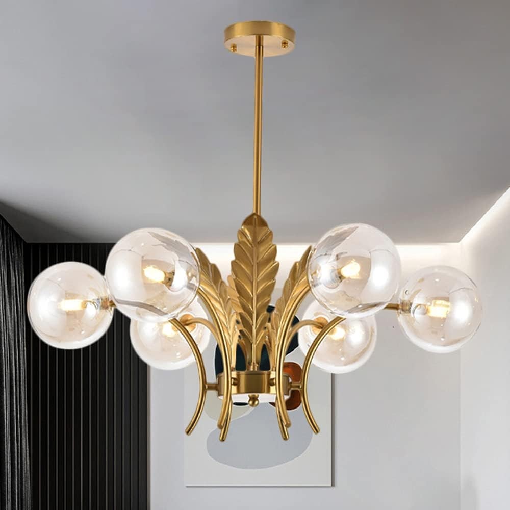 Zephyr Luxury 6-Lights Globe Glass Chandelier