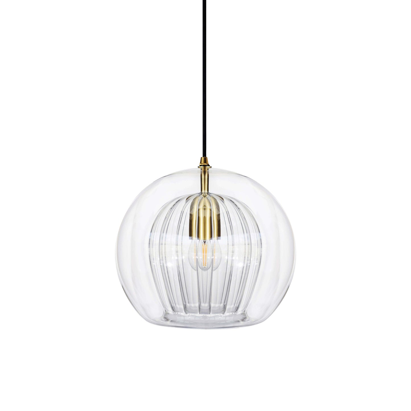 Nyxio Pleated Globe Glass Pendant Light