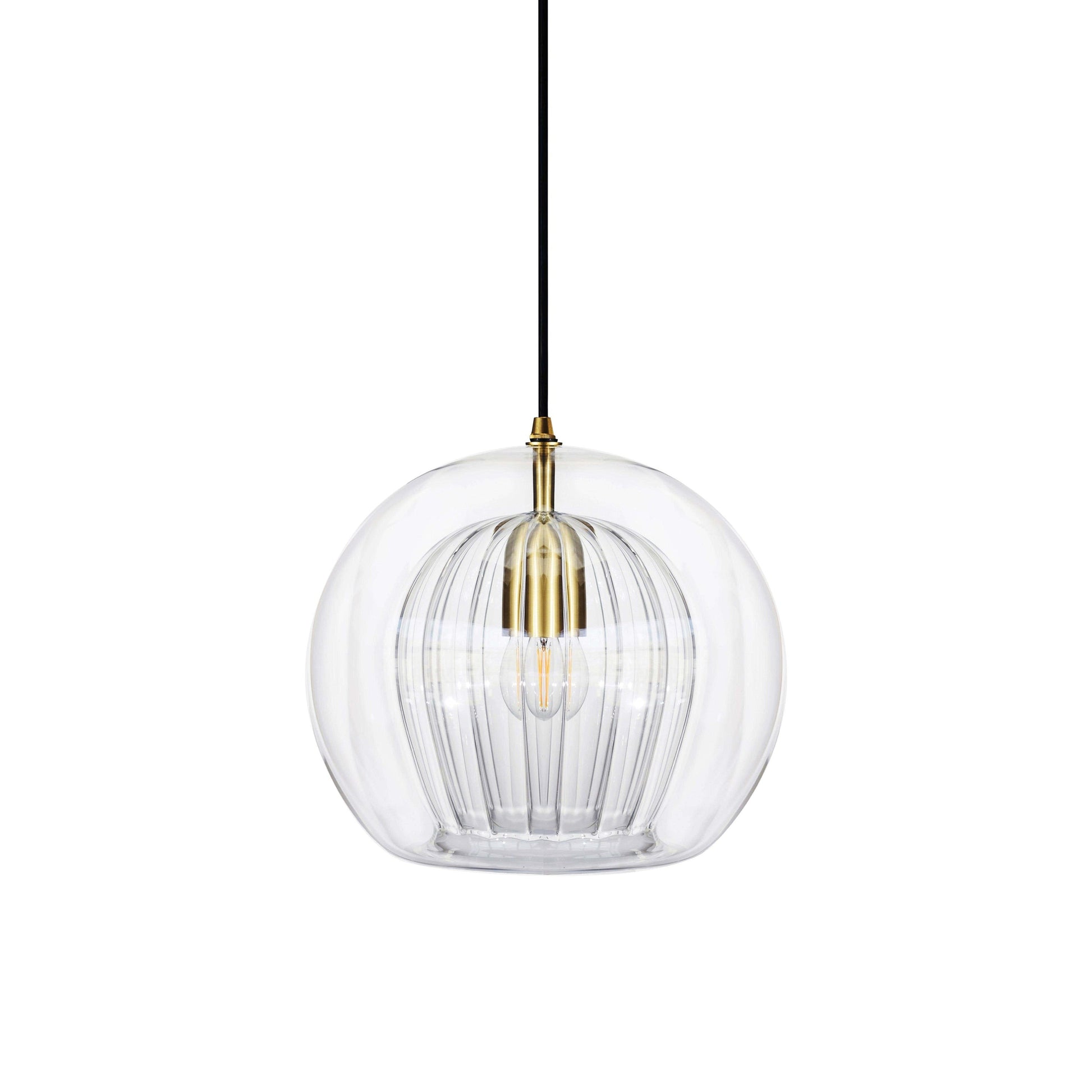 Nyxio Pleated Globe Glass Pendant Light