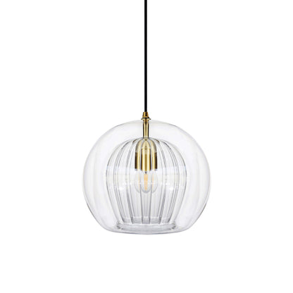 Nyxio Pleated Globe Glass Pendant Light