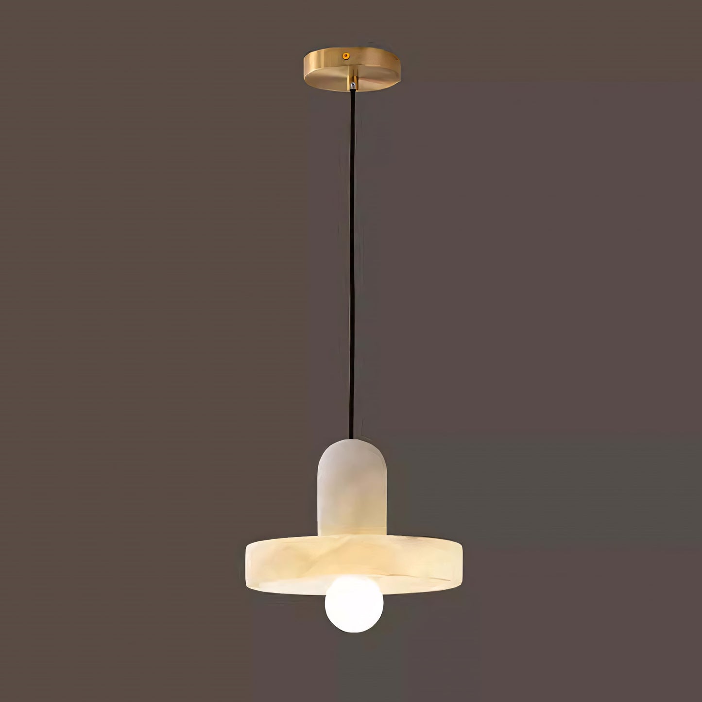 Vyndorix Farmhouse Hat Shaped Alabaster Pendant Light