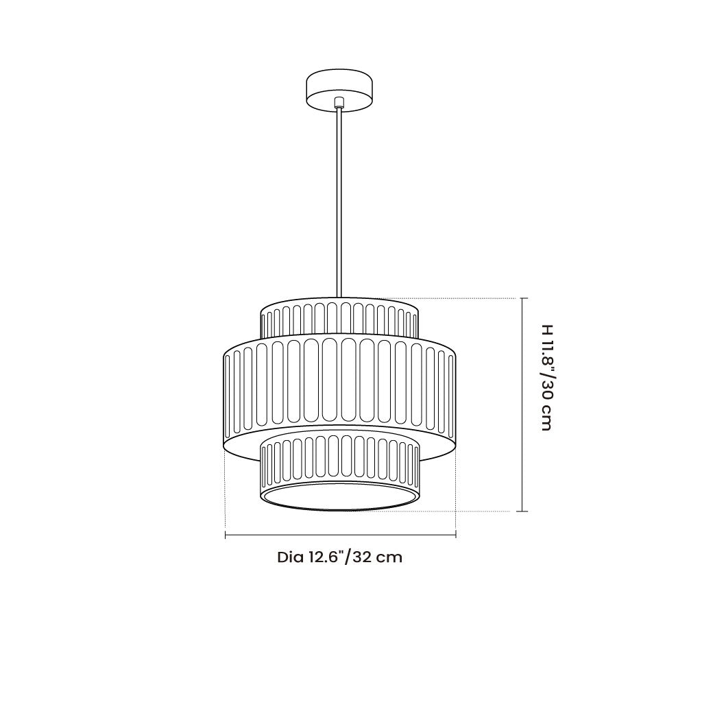 Brisby Striped Frosted Fluted Ceramic Pendant Light