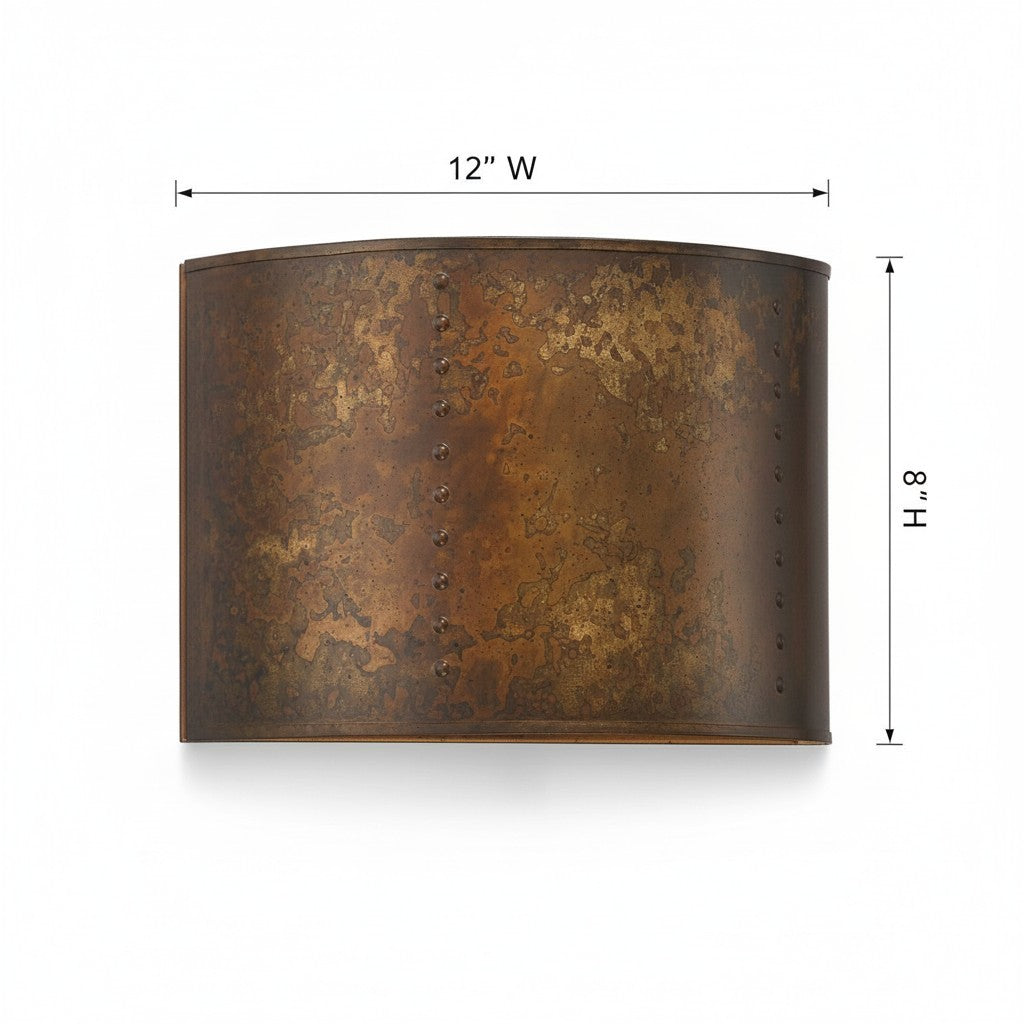 Sharon Industrial Textured Curve Brass Wall Light