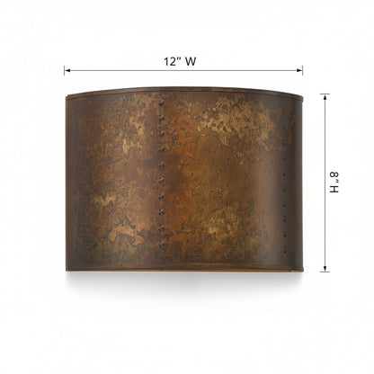 Sharon Industrial Textured Curve Brass Wall Light