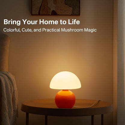 Evinth Mini Colorful Ceramic Base Mushroom Table Lamp
