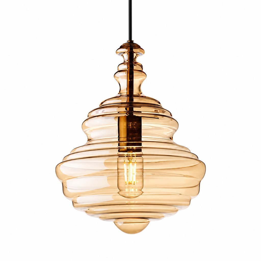 Helix Modern Glass Spool Pendant Light