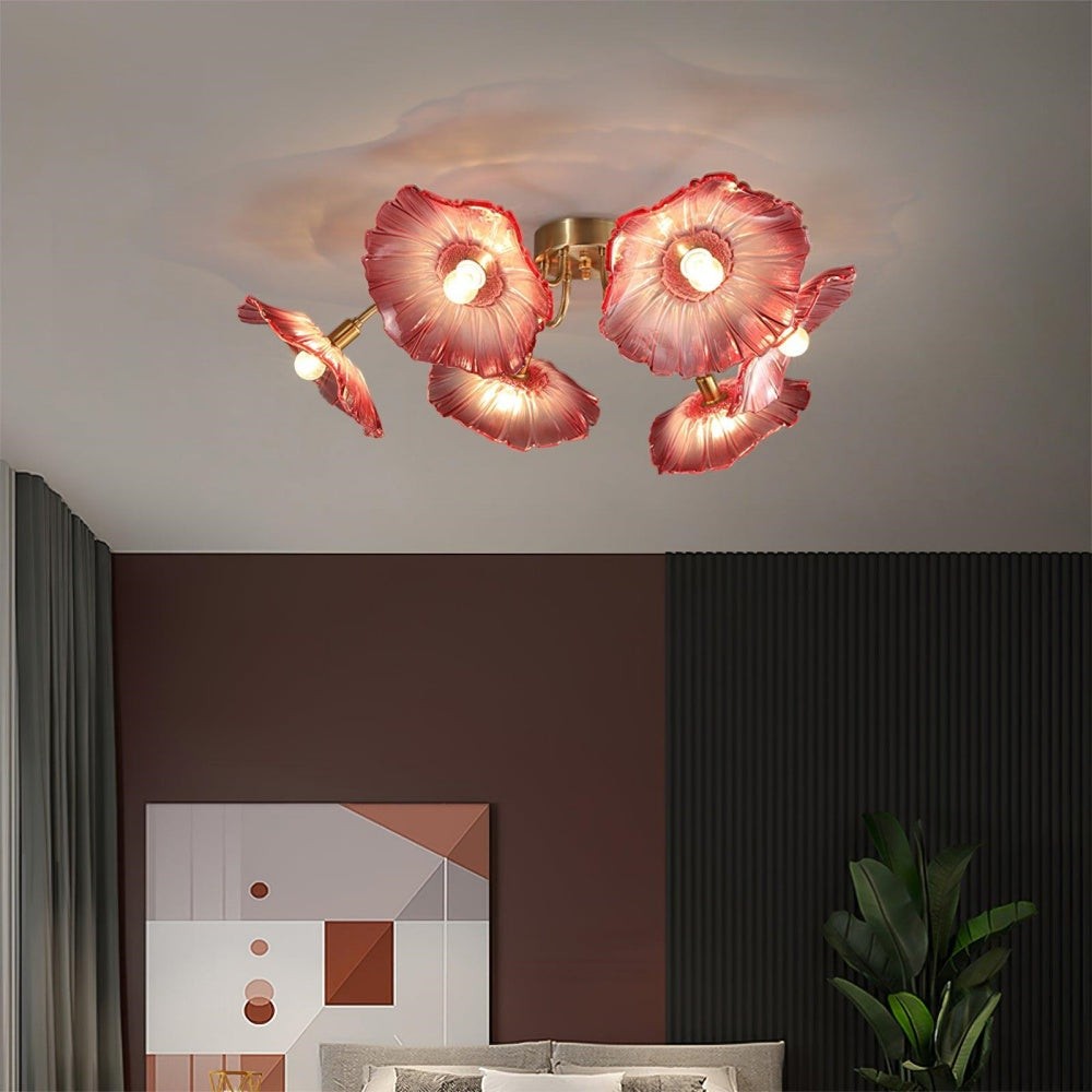 Pranavi Lotus Leaf Glass Ceiling Light