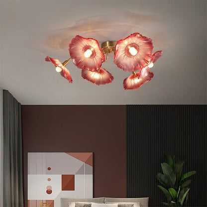 Pranavi Lotus Leaf Glass Ceiling Light
